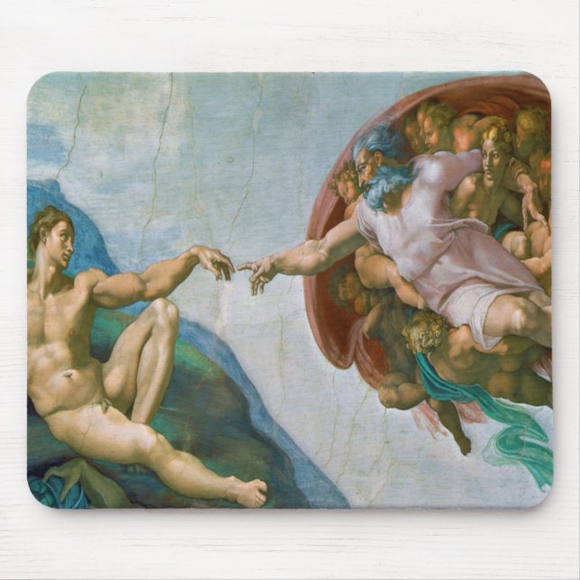 Creation of Adam - Michelangelo 1475 - 1564 Mouse Pad (Front)