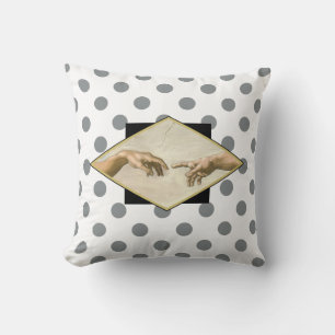 Creation of Adam Polka Dots Throw Pillow