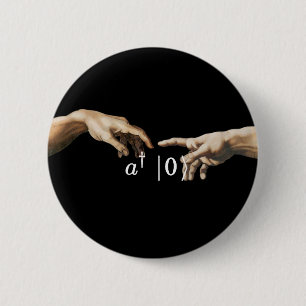 Creation operator, micheangelo physics and art 2 inch round button
