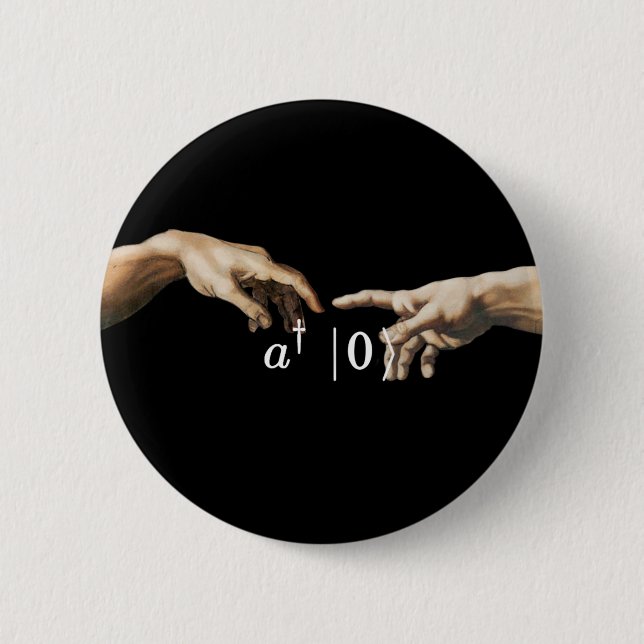 Creation operator, micheangelo physics and art 2 inch round button (Front)