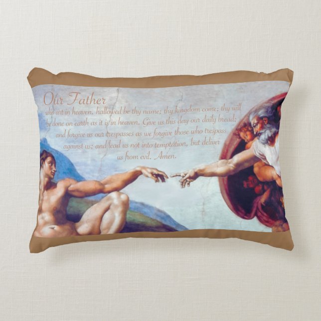 Creation - Our Father Prayer Throw Pillow (Front)