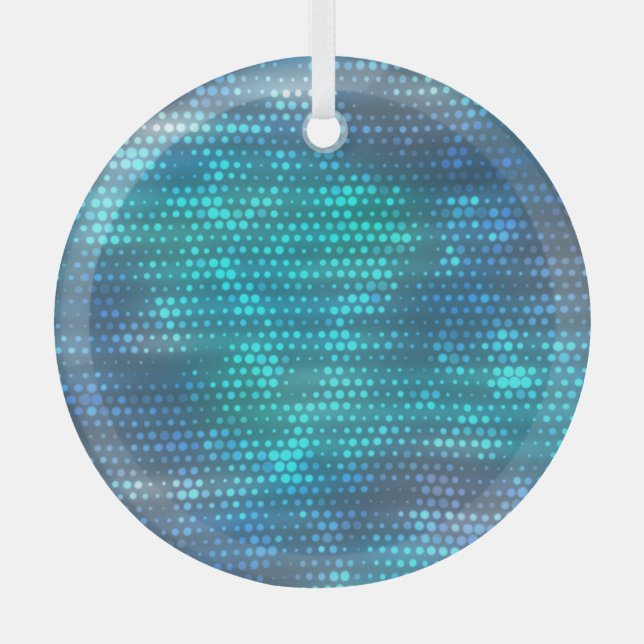 Creative abstract blue background design. glass ornament (Front)