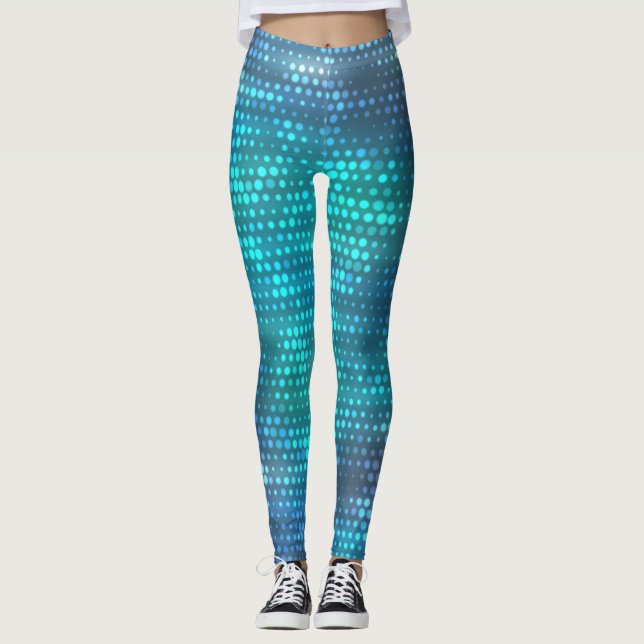 Creative abstract blue background design. leggings (Front)
