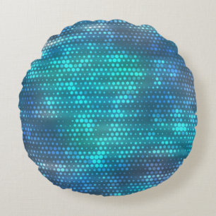 Creative abstract blue background design. round pillow
