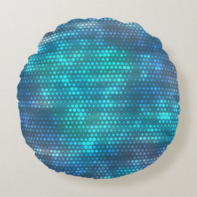 Creative abstract blue background design. round pillow (Front)