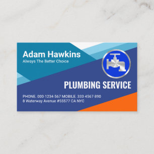 Creative Abstract Blue Plumbing Layers Business Card