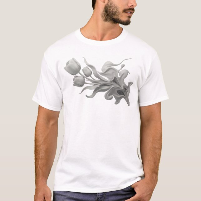 Creative ABSTRACT FLOWER Original Design T-Shirt (Front)
