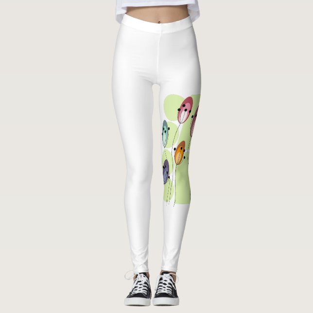 Creative Abstract Flowers Leggings (Front)