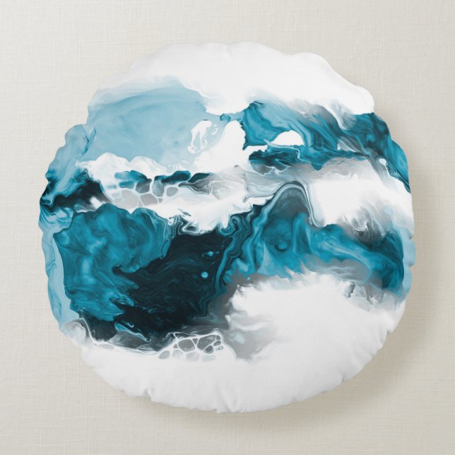 Creative abstract hand painted background, wallpap round pillow (Front)
