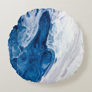 Creative abstract hand painted background, wallpap round pillow