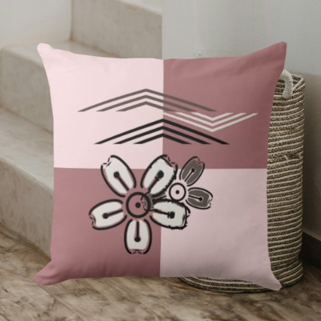 Creative Abstract Pink Cherry Blossom Throw Pillow (Creator Uploaded)