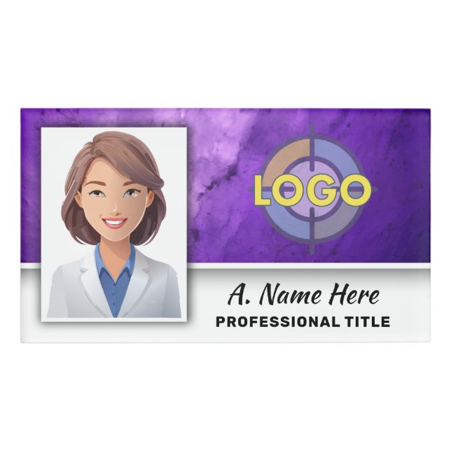 Creative Amethyst Crystal Makeup Artists Designer  Name Tag (Front)