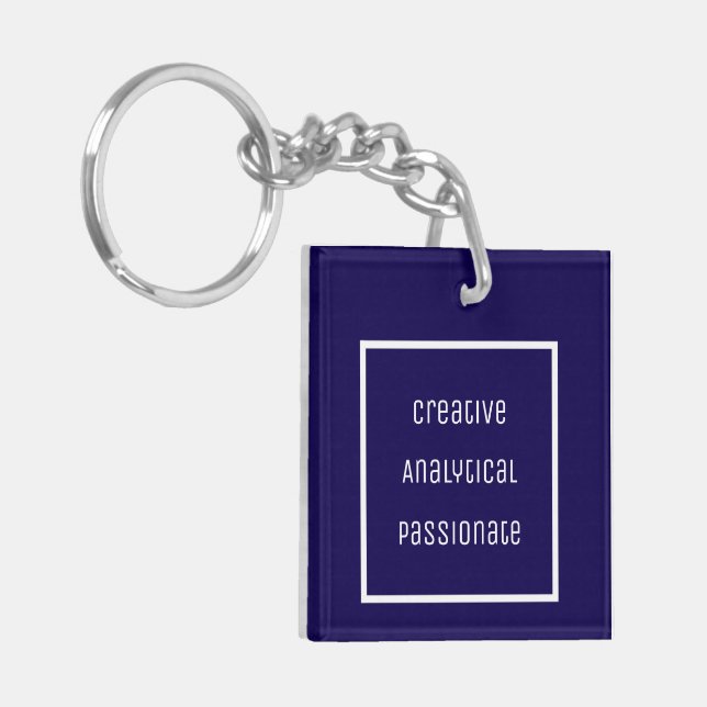 Creative, Analytic, Passionate Acrylic Keychain (Front Left)