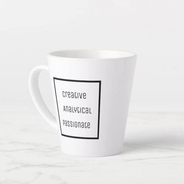 Creative, Analytical, Passionate Latte Mug (Left Angle)