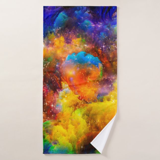 Creative arrangement of fractal elements, lights a bath towel (Bath Towel)