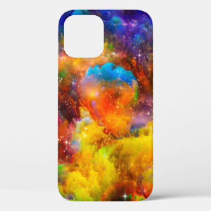 Creative arrangement of fractal elements, lights a iPhone 12 case