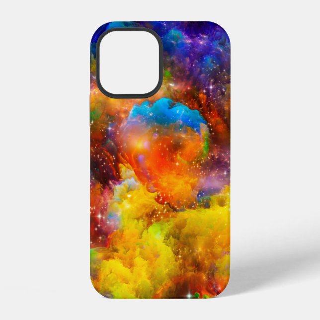Creative arrangement of fractal elements, lights a iPhone case (Back)
