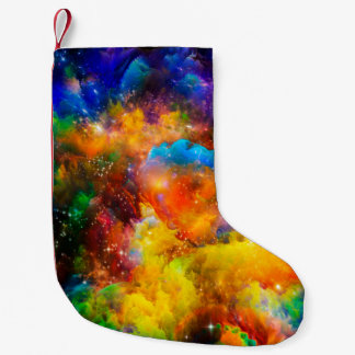 Creative arrangement of fractal elements, lights a small christmas stocking