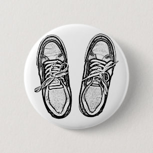 Creative Art shoes sneakers pencil art graphics bl 2 Inch Round Button