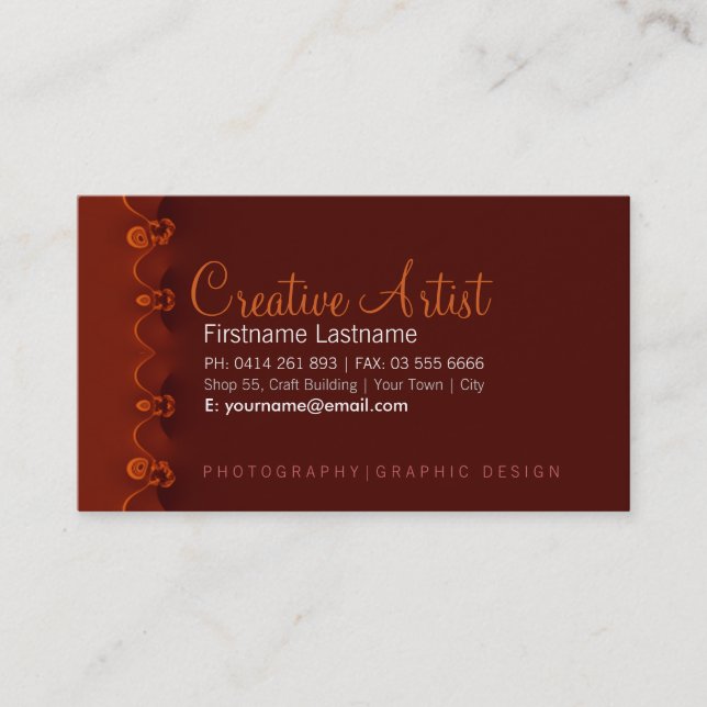 Creative Artist Business Card (Front)