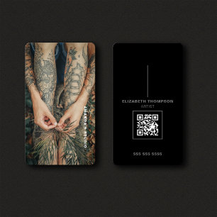 Creative Artist Custom Artwork Photo With QR Code Business Card