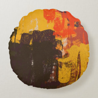 Creative artistic sketch, colourful texture. round pillow