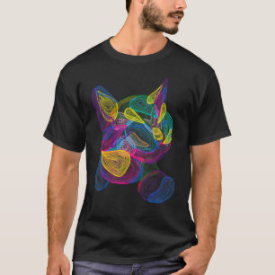 Creative Artwork For Kitten   Colourful Cat T-Shirt