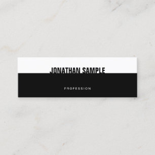 Creative B&W Modern Elegant Black White Template Mini Business Card