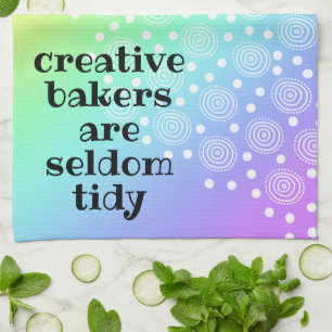 Creative Bakers are Seldom Tidy Rainbow Kitchen Towel