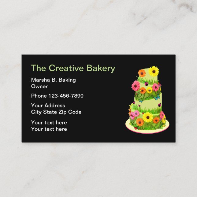 Creative Bakery And Catering Business Card (Front)