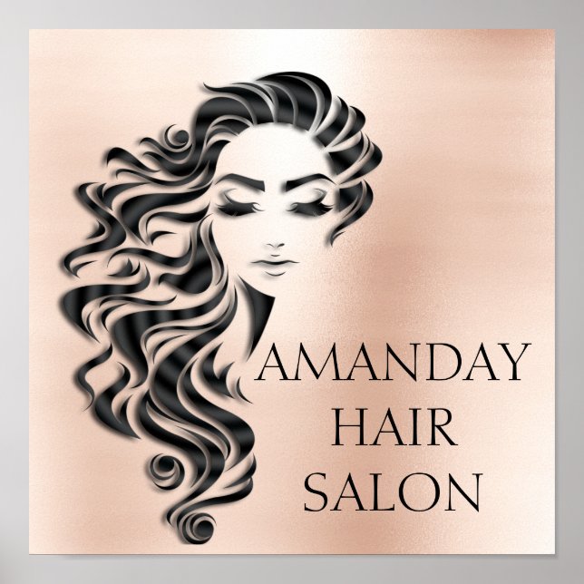 Creative Beauty Salon Lashes Hair Rose Poster (Front)