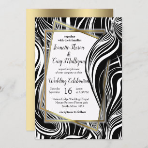 Creative Black and White Seamless Abstracts Invitation