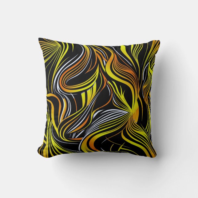 Creative Black and White Seamless Abstracts Throw Pillow (Front)