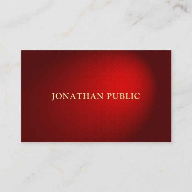 Creative Black Red Damask  Elegant Template Luxury Business Card (Front)
