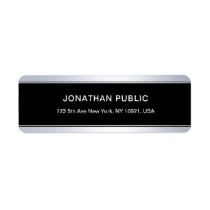 Creative Black Silver Elegant Cool Return Address