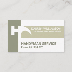 Creative Blocks Hammer Silhouette Contractor Business Card