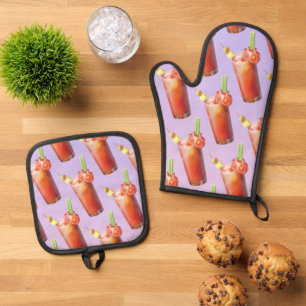 Creative Bloody Mary Cocktail Oven Mitt & Pot Holder Set