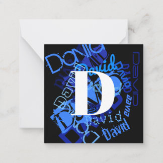 Creative Blue Monogram Card