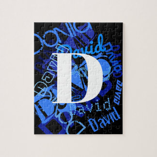 Creative Blue Monogram Jigsaw Puzzle