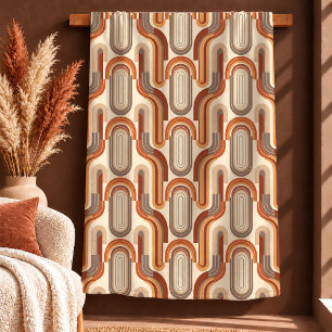 Creative Boho Rainbows Ivory Beige Rust Gift Fleece Blanket