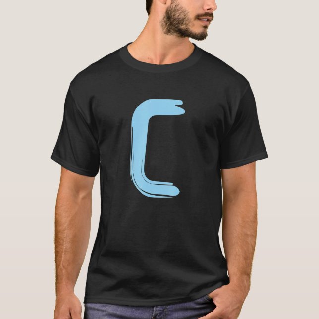 Creative Bold Light Blue Letter C - Design Alphabe T-Shirt (Front)