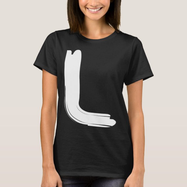 Creative Bold White Letter L   Alphabet  Marker T-Shirt (Front)