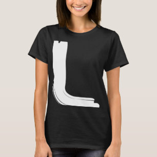 Creative Bold White Letter L Alphabet Marker T-Shirt