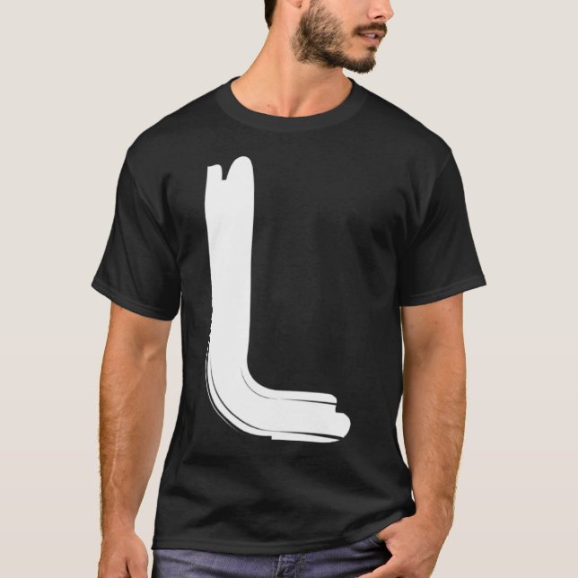 Creative Bold White Letter L   Alphabet  Marker T-Shirt (Front)