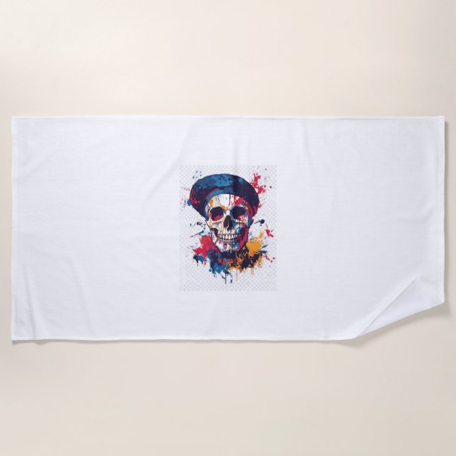 Creative Bones � Funny Artist Skull Beach Towel (Front)
