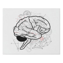 Creative Brain Artwork With Science Theme