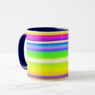 Creative bright artsy striped mug