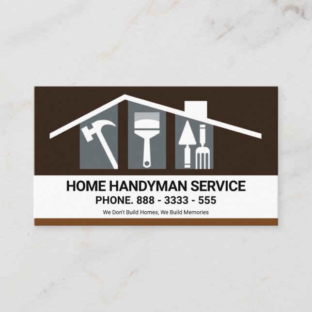 Creative Building Roof Handyman Tools Business Card (Front)