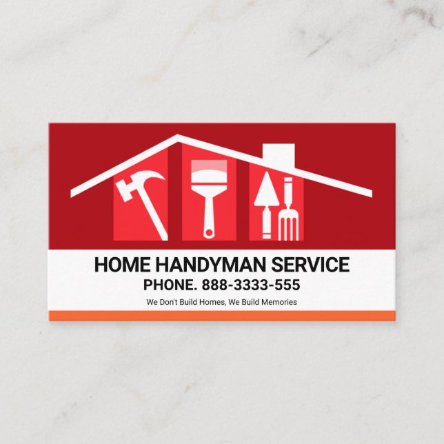 Creative Building Rooftop Handyman Tools Business Card (Front)