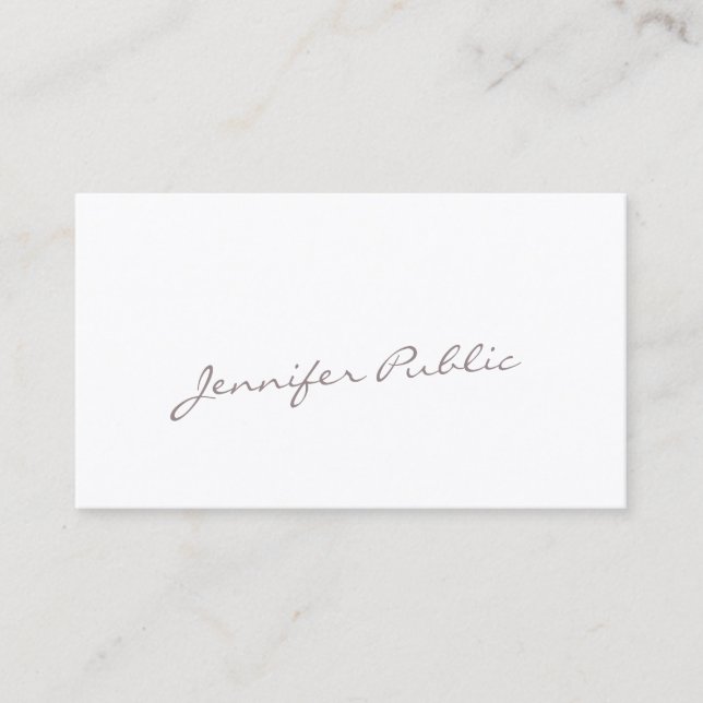 Creative Calligraphy Handwritten Script Luxe Fine Business Card (Front)